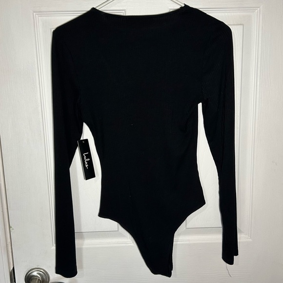 Lulu’s Come Back To You Black Lace Long Sleeve Ribbed Bodysuit Size XS NWT - Picture 6 of 10